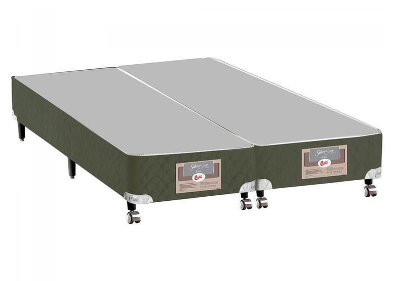 Base Cama Box Queen Size Castor Bipartido 27x79x198cm Silver Star