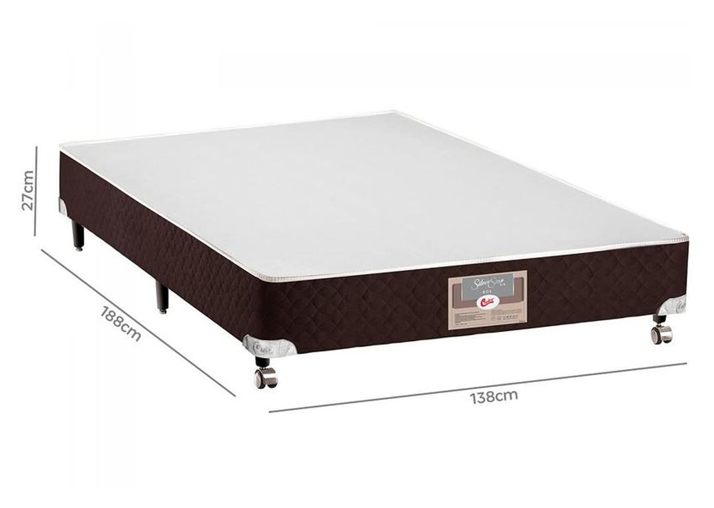 Base Cama Box Casal Castor 27x138x188cm Silver Star