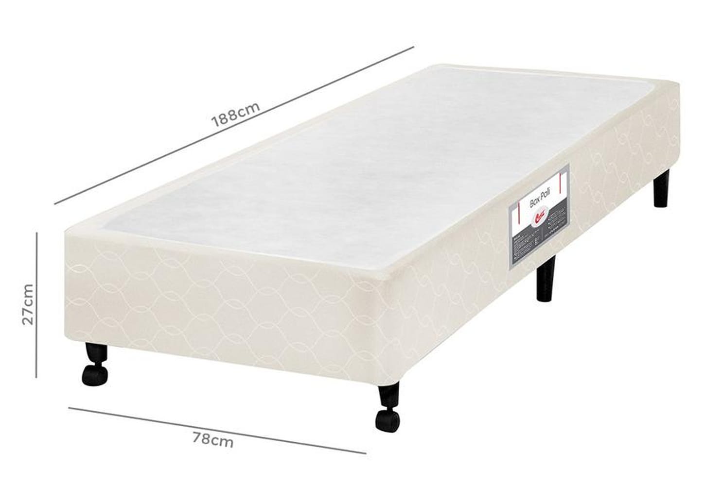 Box para Colchão Solteiro Castor 27 cm de Altura Poli