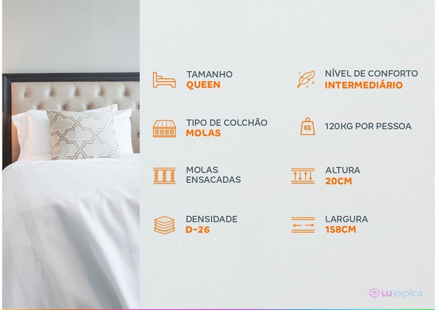 Colchão Queen Umaflex de Molas Ensacadas 20x158x198cm Beta