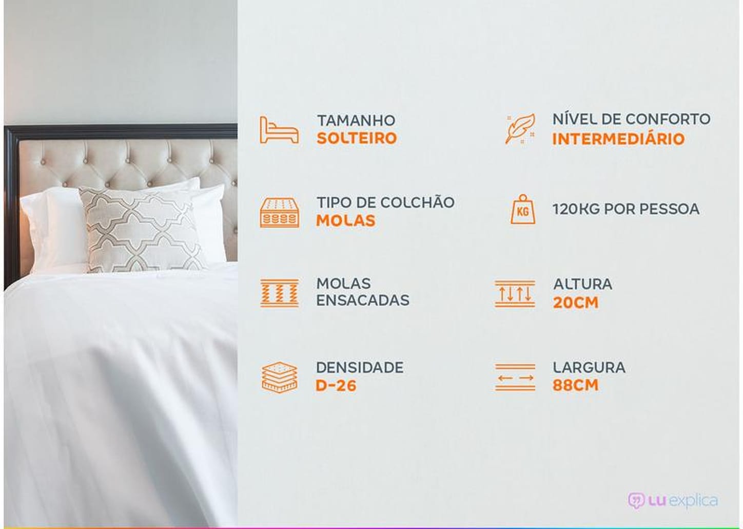 Colchão Solteiro Umaflex de Molas Ensacadas 20x88x188cm Beta