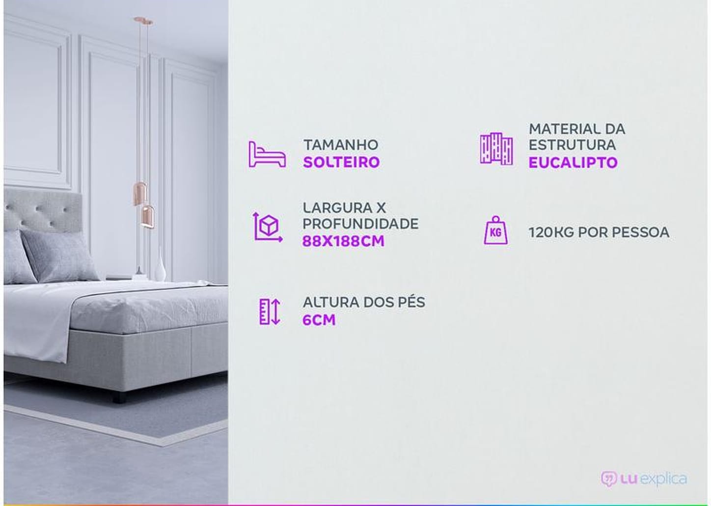 Base Cama Box Solteiro Umaflex 26x88x188cm Beta