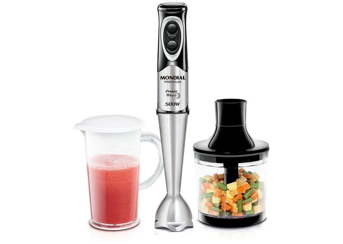Mixer 2 em 1 Mondial 500W Preto e Prata Power Mixer Premium M-07 2 Velocidades