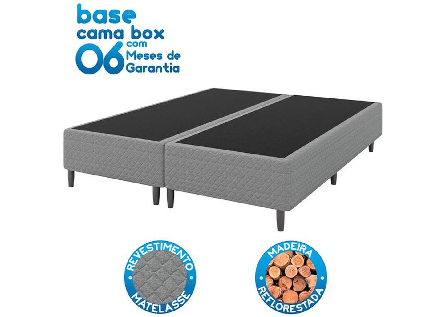 Base Cama Box Queen Umaflex Bipartida 26x158x198cm Beta