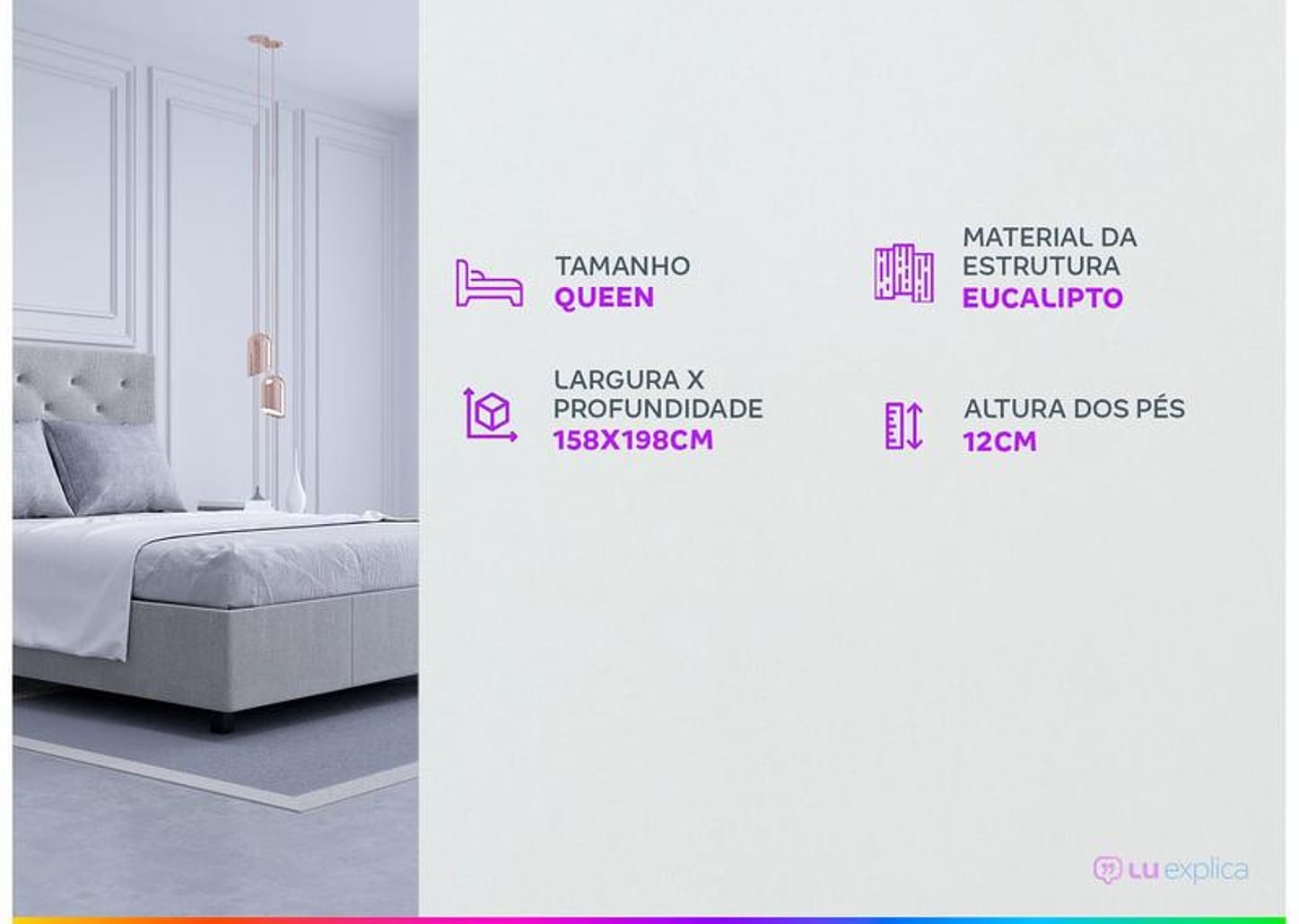 Base Cama Box Queen Umaflex Bipartida 26x158x198cm Beta