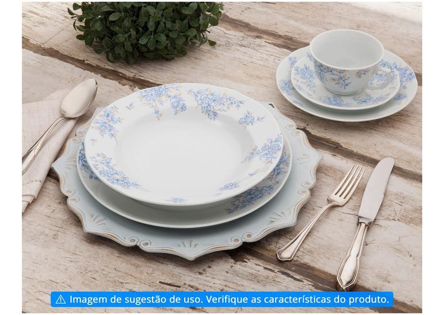 Aparelho de Jantar Jogo de Chá 20 Peças Schmidt - Redondo Fiore