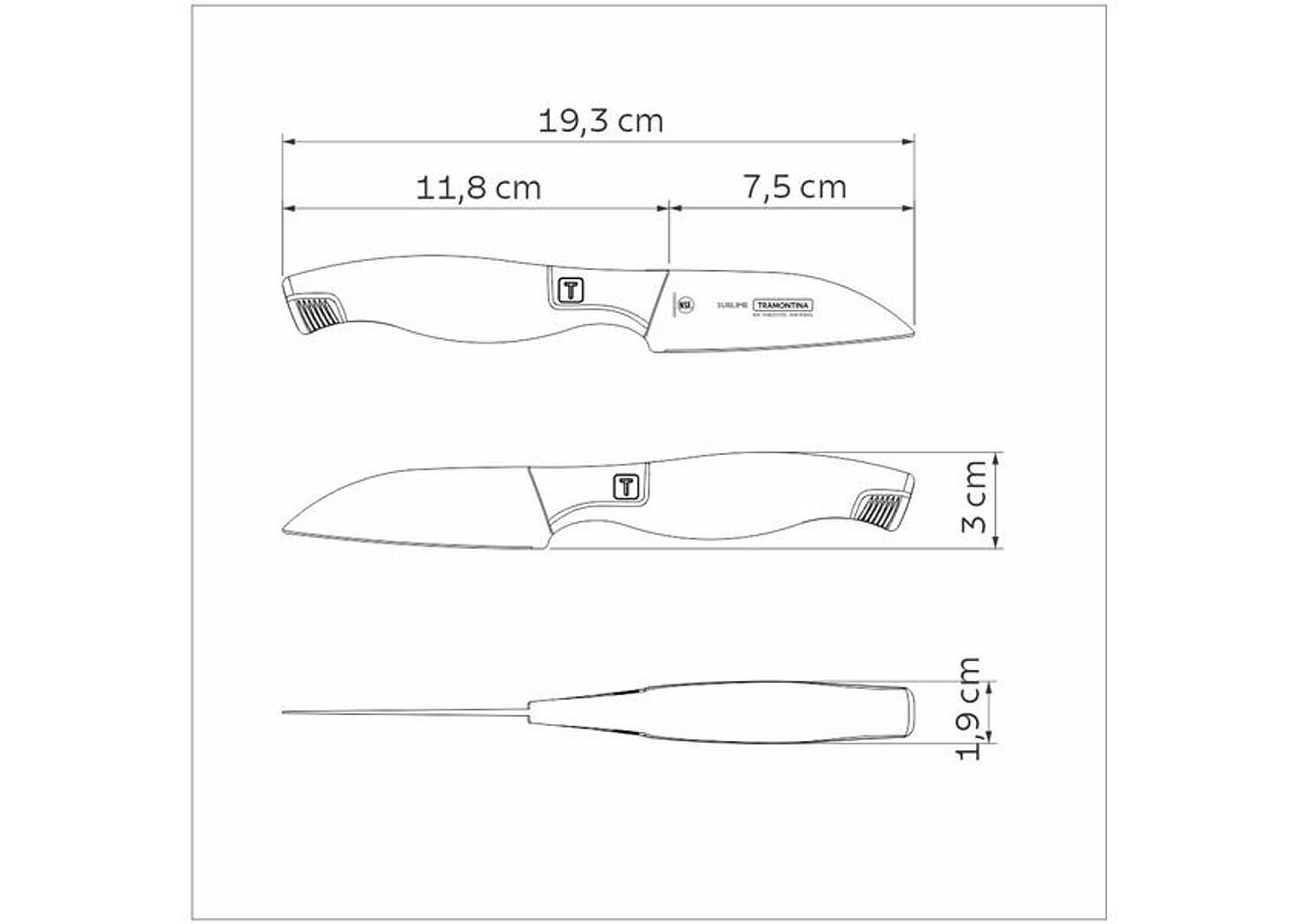 Faca de Legumes e Frutas Tramontina Inox 3" Sublime