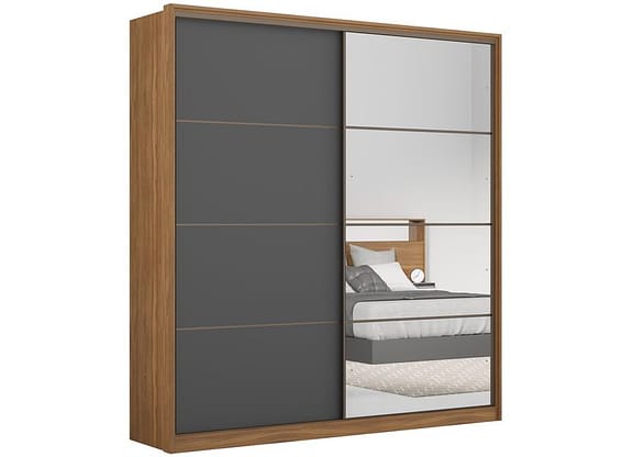 Guarda-roupa Casal 2 Portas de Correr 3 Gavetas - Demóbile Belga