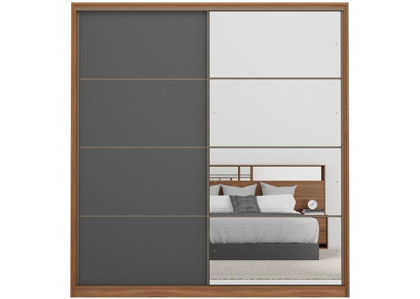 Guarda-roupa Casal 2 Portas de Correr 3 Gavetas - Demóbile Belga