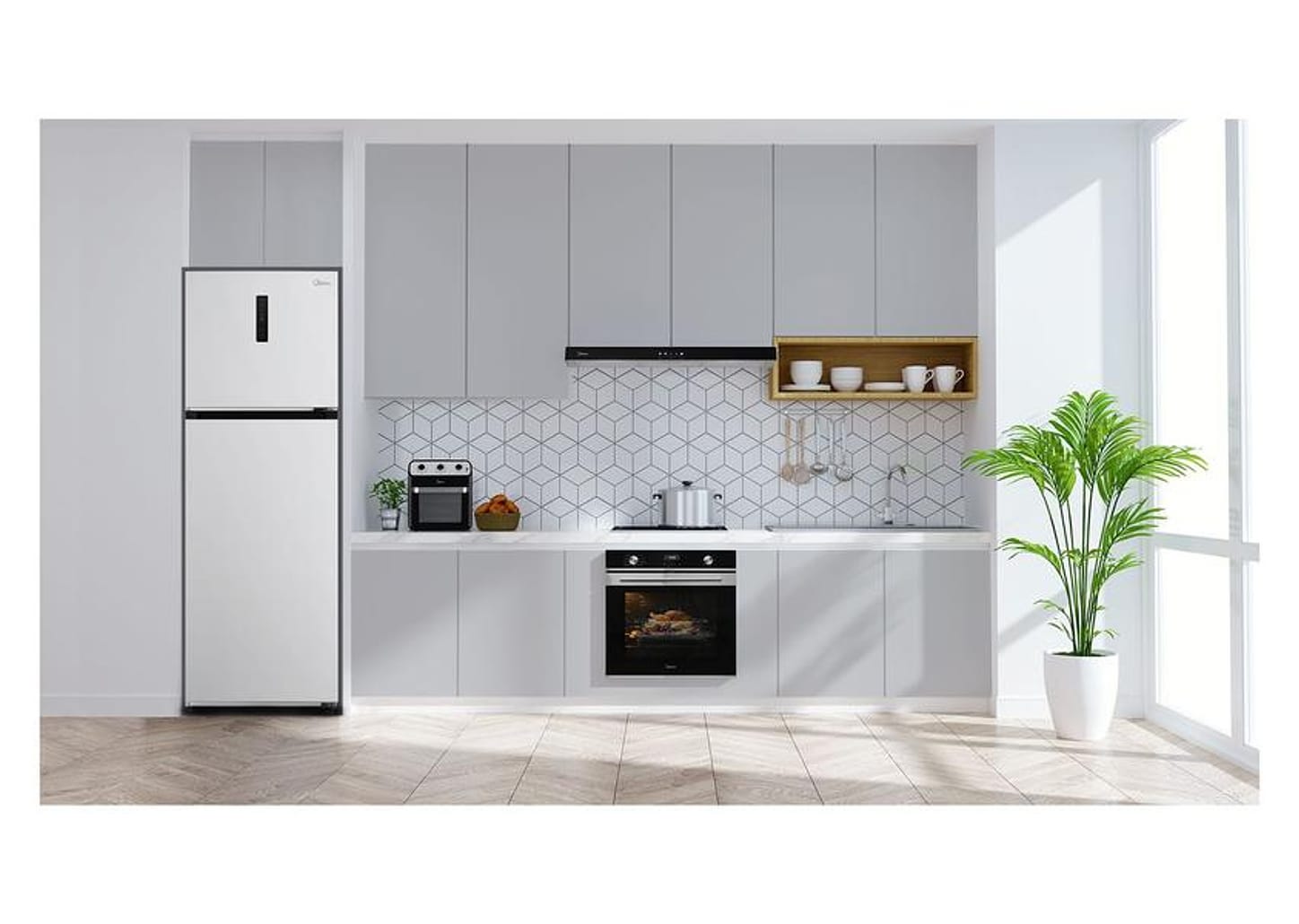 Geladeira/Refrigerador Midea Frost Free Duplex - Branco 347L MD-RT468MTA01