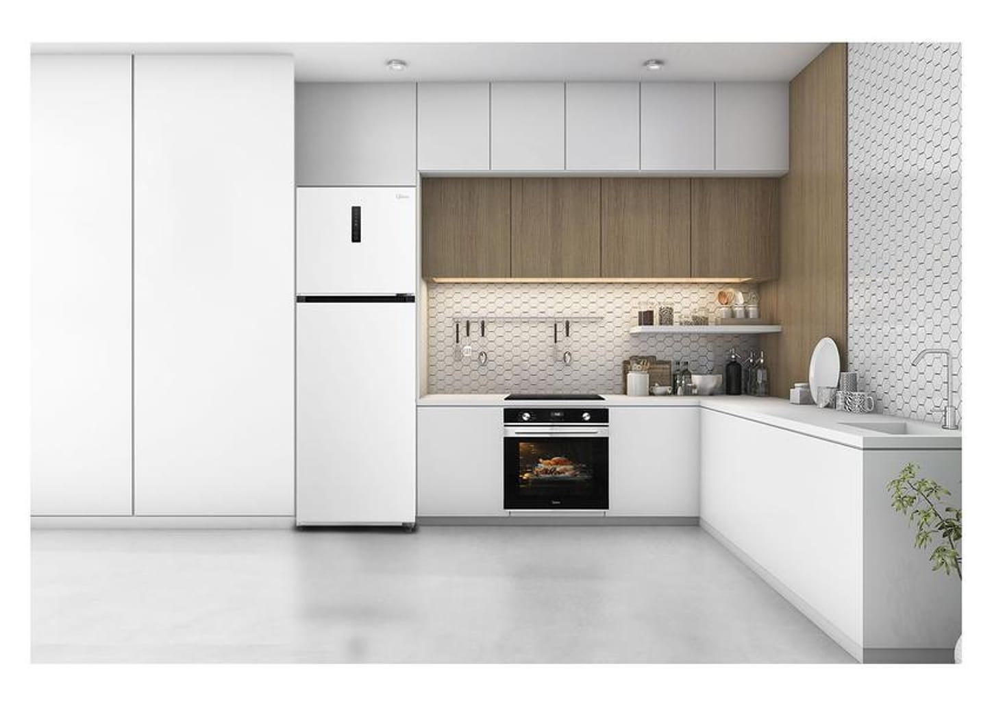 Geladeira/Refrigerador Midea Frost Free Duplex - Branco 347L MD-RT468MTA01