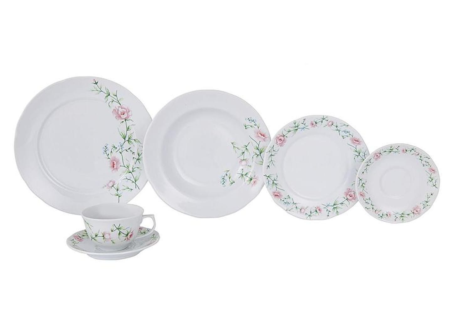 Aparelho de Jantar 20 Peças Schmidt Redondo - Colorido Porcelana Teresa 57890200030038102347