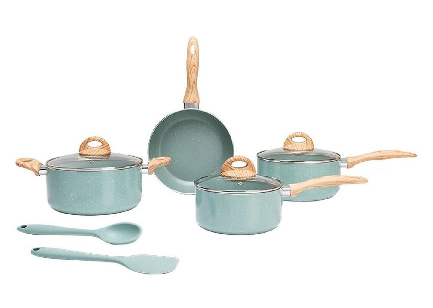 Jogo de Panelas Brinox de Alumínio Verde 6 Peças - Botanika