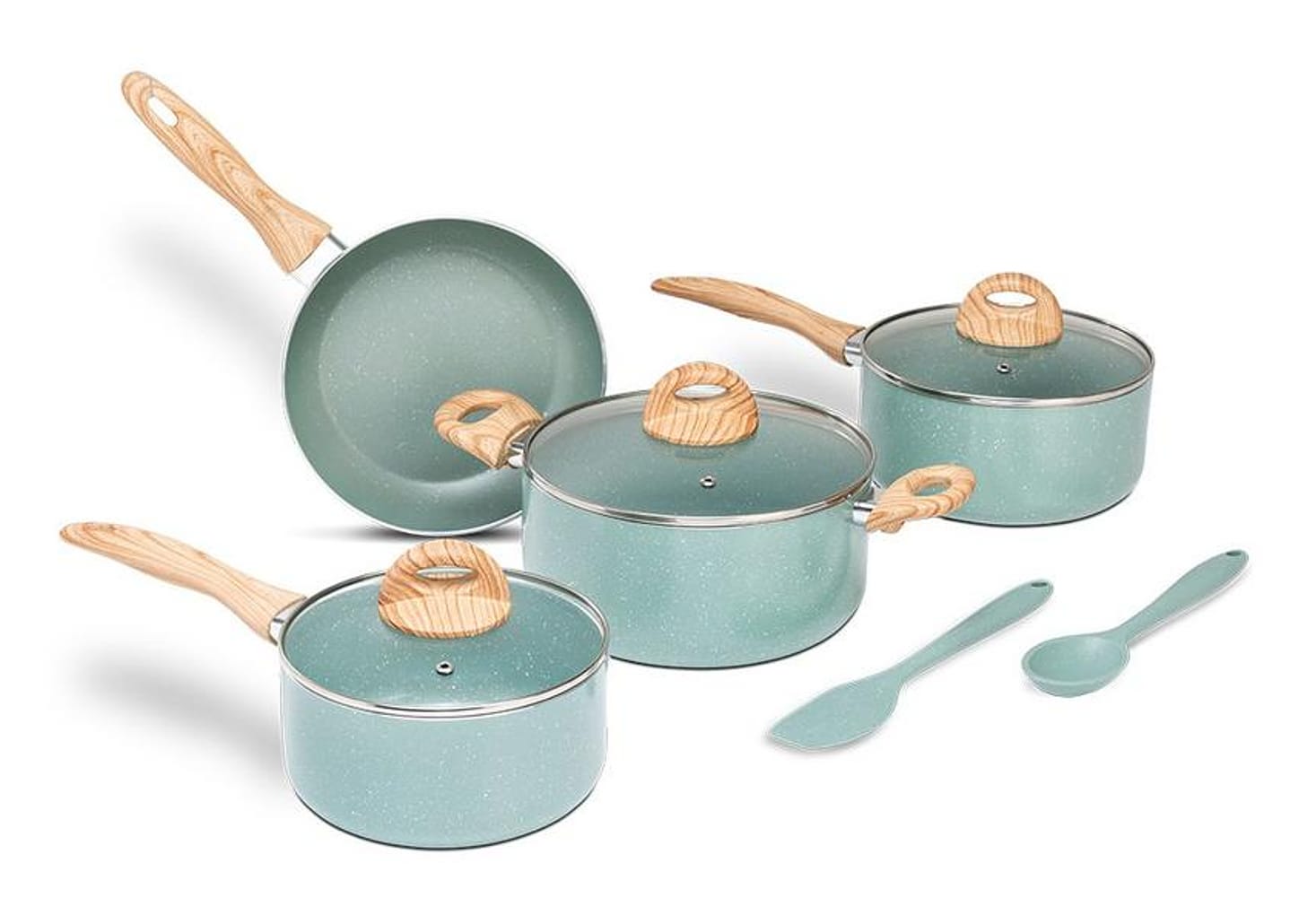 Jogo de Panelas Brinox de Alumínio Verde 6 Peças - Botanika