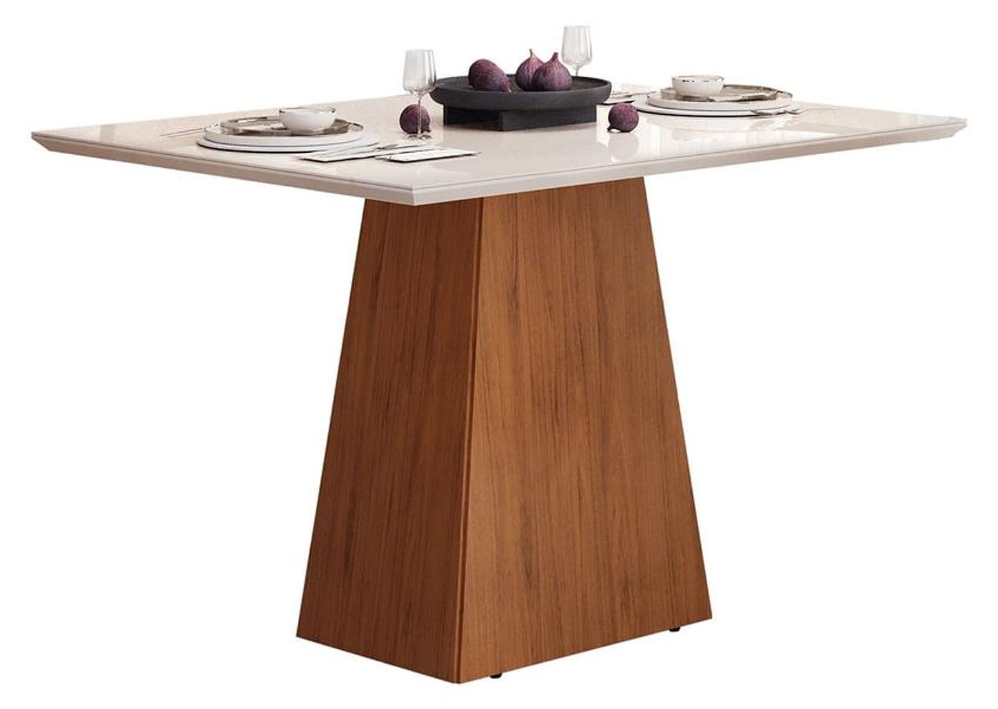 Mesa de Jantar 4 Cadeiras Retangular Freijo e Off - DJ Móveis Dulce