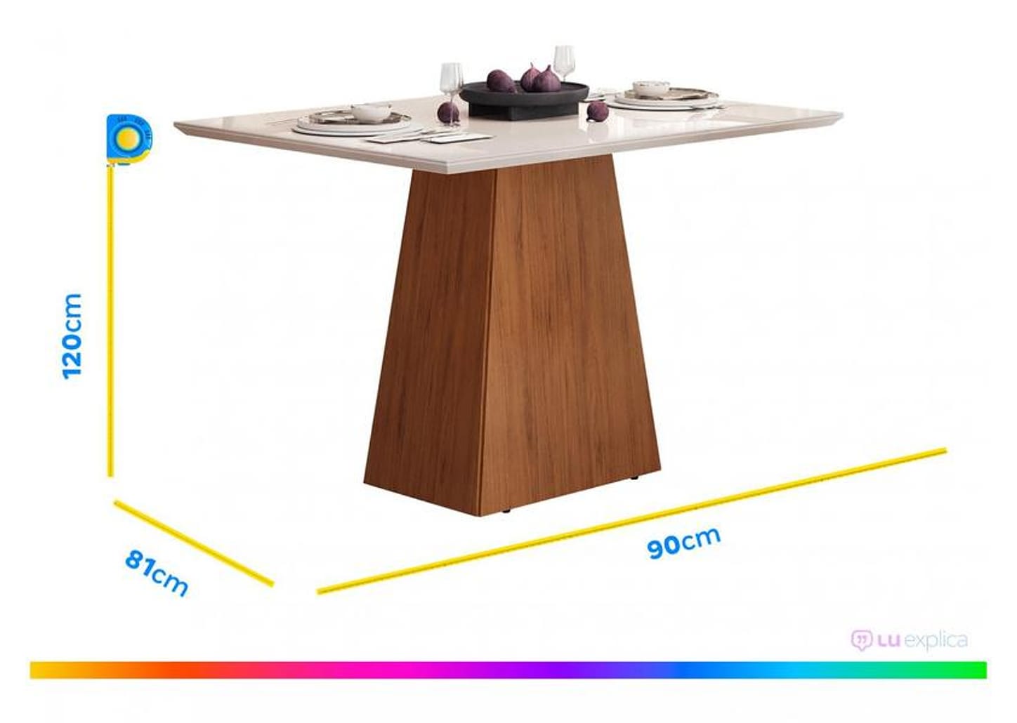 Mesa de Jantar 4 Cadeiras Retangular Freijo e Off - DJ Móveis Dulce