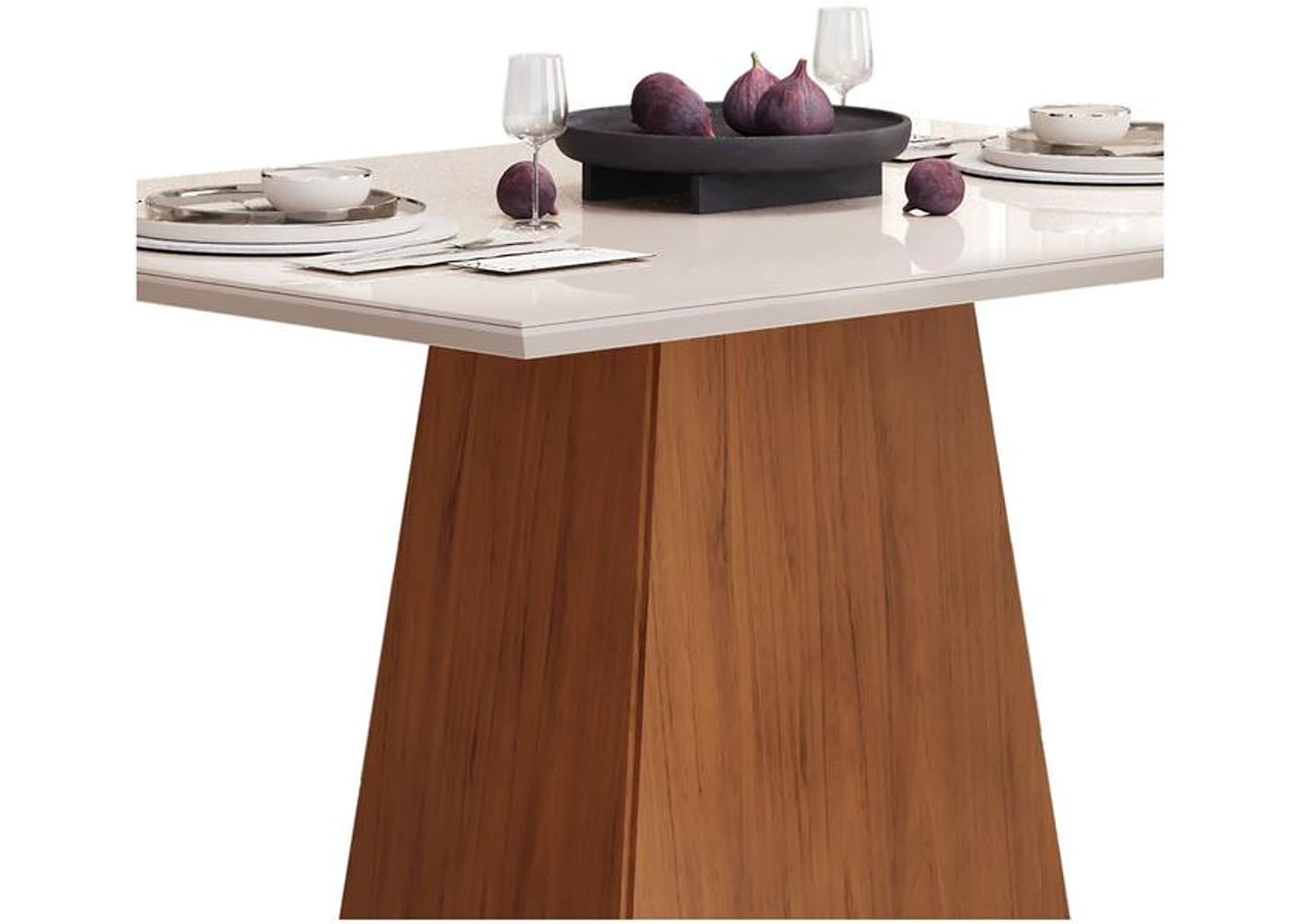 Mesa de Jantar 4 Cadeiras Retangular Freijo e Off - DJ Móveis Dulce