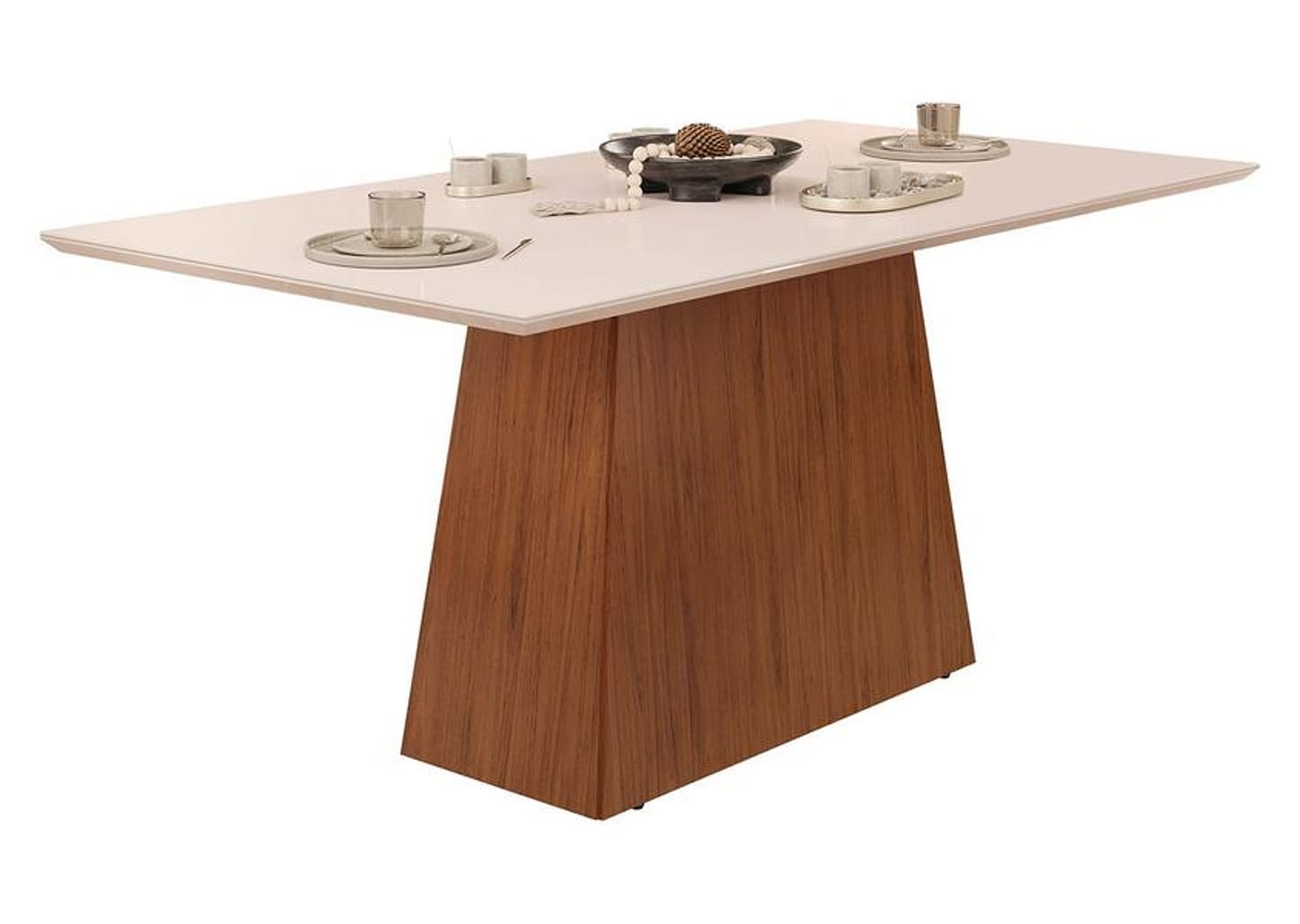 Mesa de Jantar 6 Cadeiras Retangular Freijo e Off - DJ Móveis Dulce