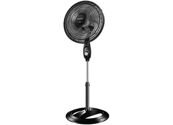 Ventilador de Coluna Mondial Super Power - VSP-40C-NB 40cm 6 Pás 3 Velocidades Preto e Prata