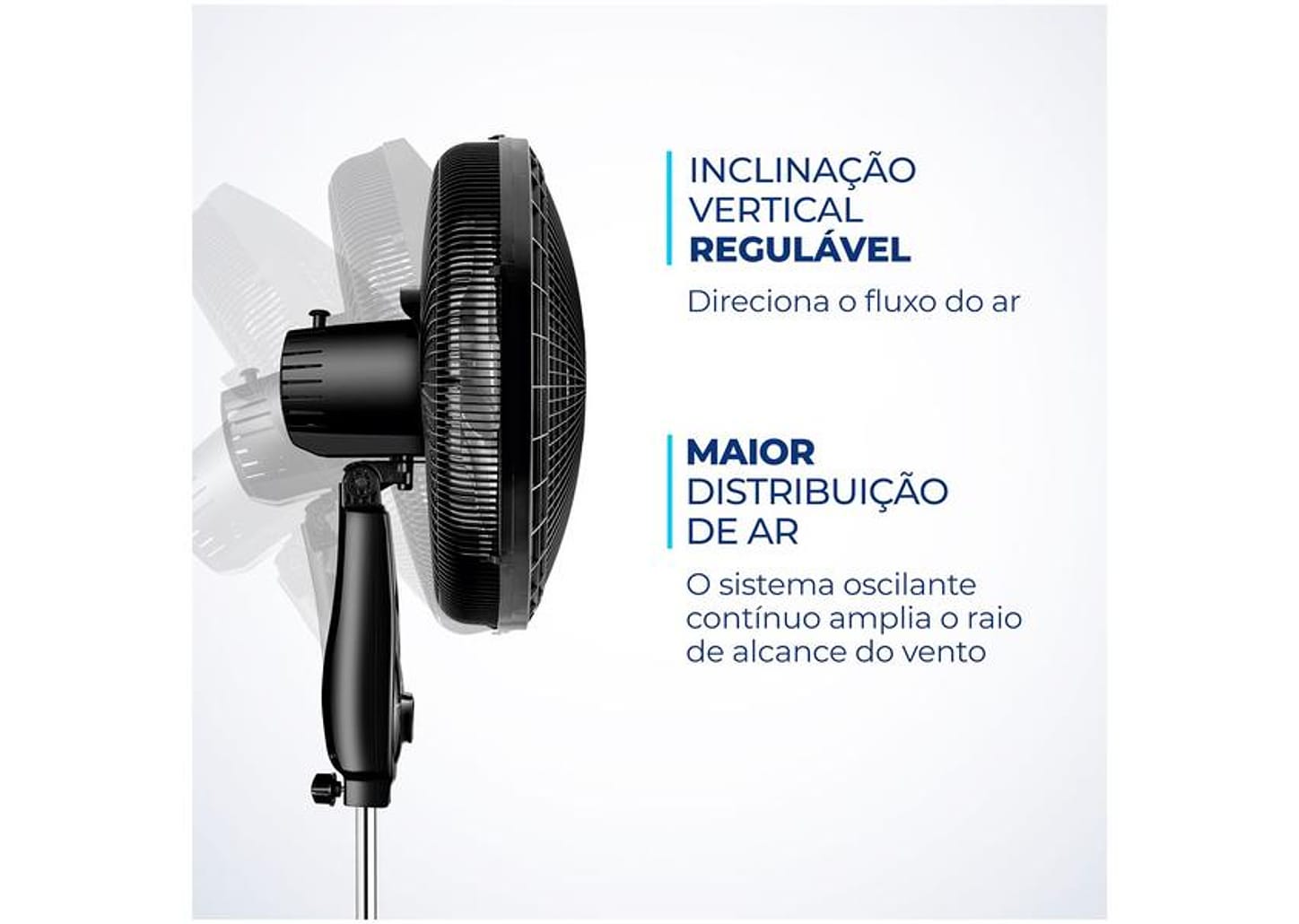 Ventilador de Coluna Mondial Super Power - VSP-40C-NB 40cm 6 Pás 3 Velocidades Preto e Prata