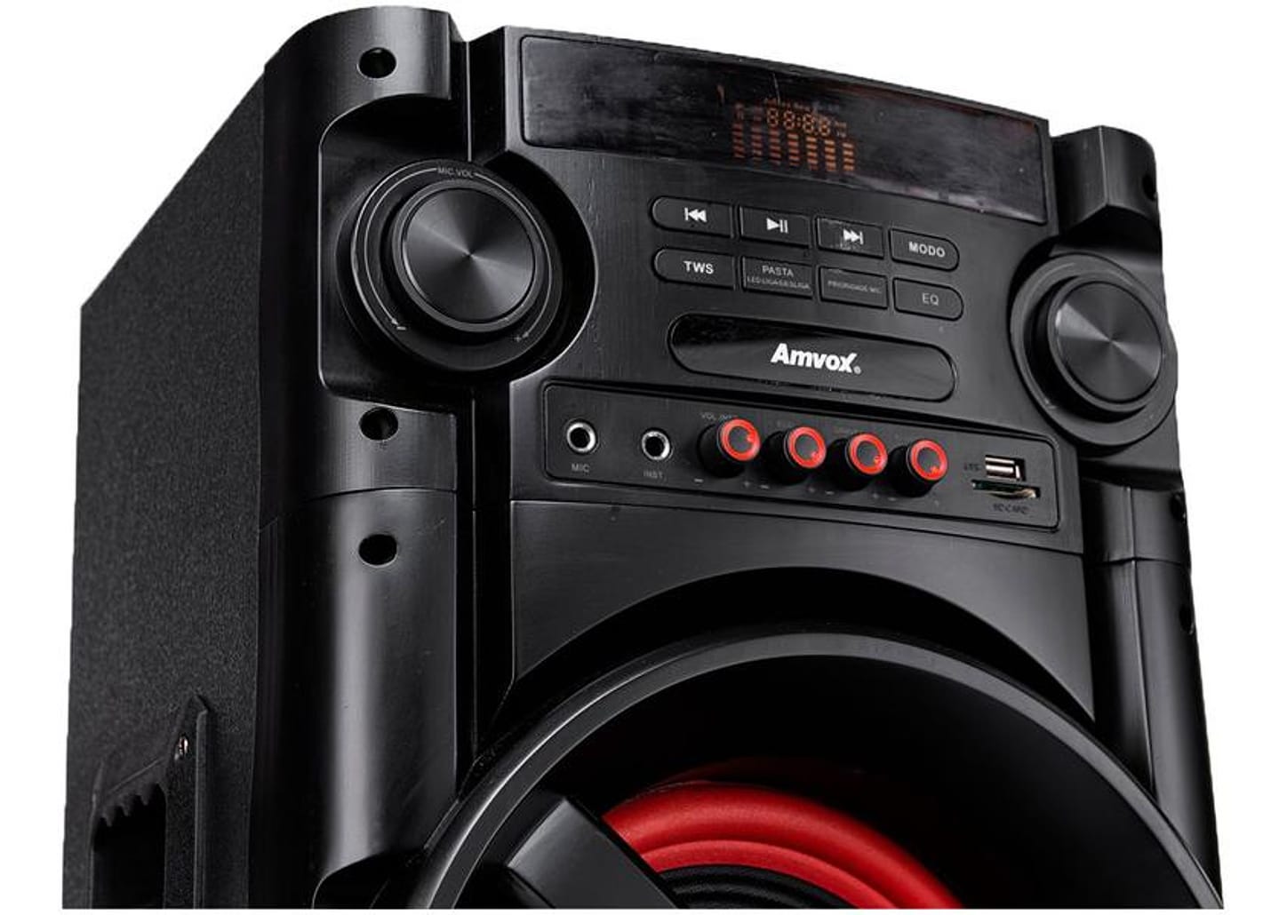 Caixa de Som Torre AMVOX ACA 1000 NEW X - Bluetooth 1000W RMS Amplificada