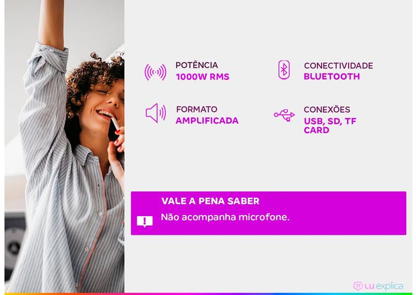 Caixa de Som Torre AMVOX ACA 1000 NEW X - Bluetooth 1000W RMS Amplificada