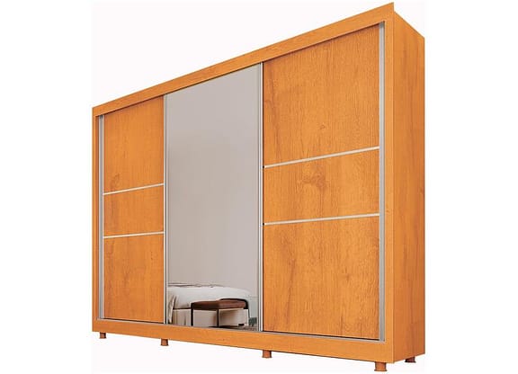 Guarda-roupa Casal com Espelho 3 Portas de Correr - Móveis Europa Maranello