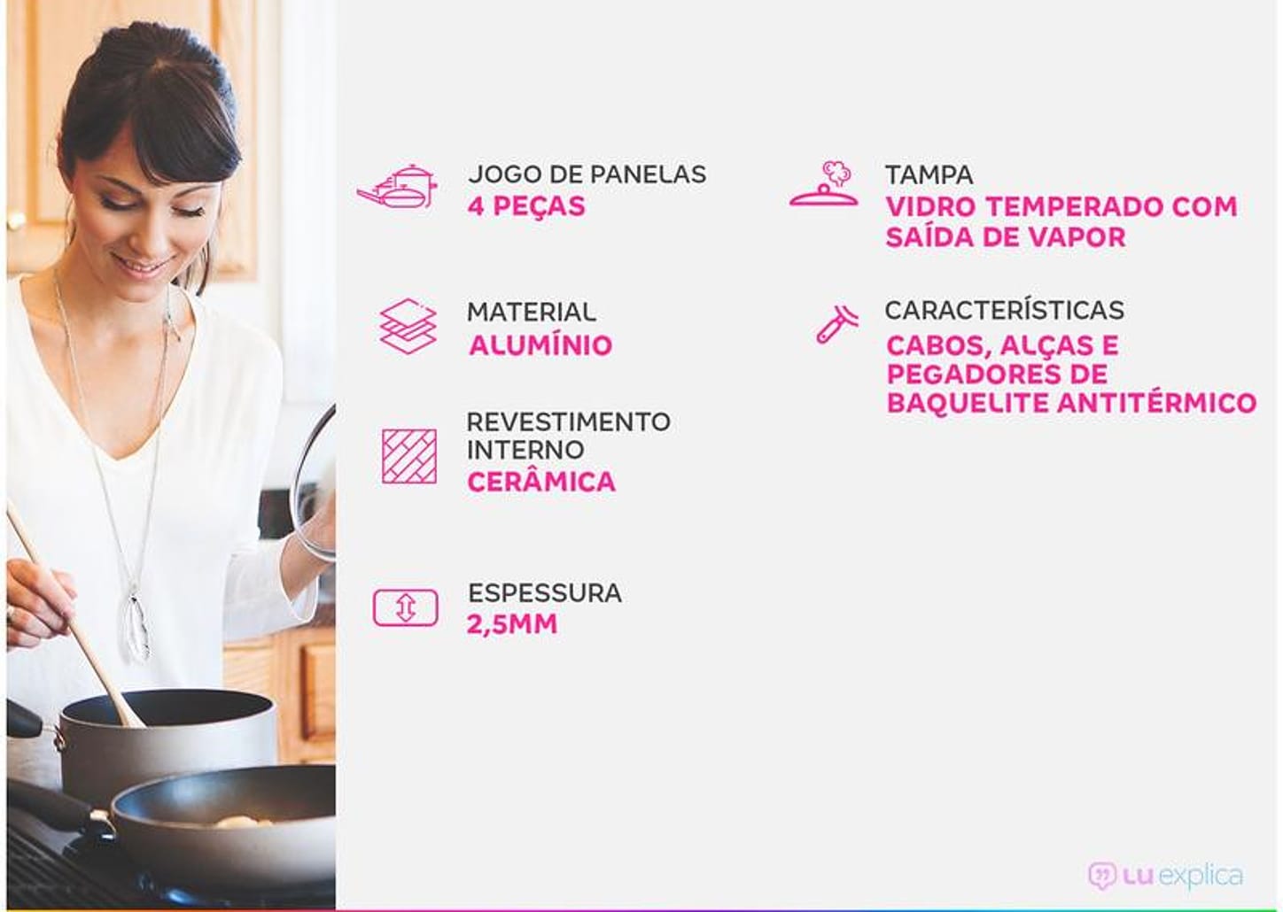 Jogo de Panelas Tramontina Revestimento Cerâmico de Alumínio Vermelho 4 Peças Glenz