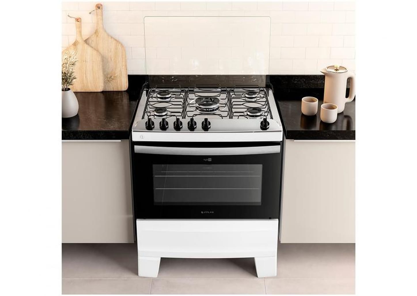 Fogão 5 Bocas Atlas Branco Acendimento - Automático Agile Up