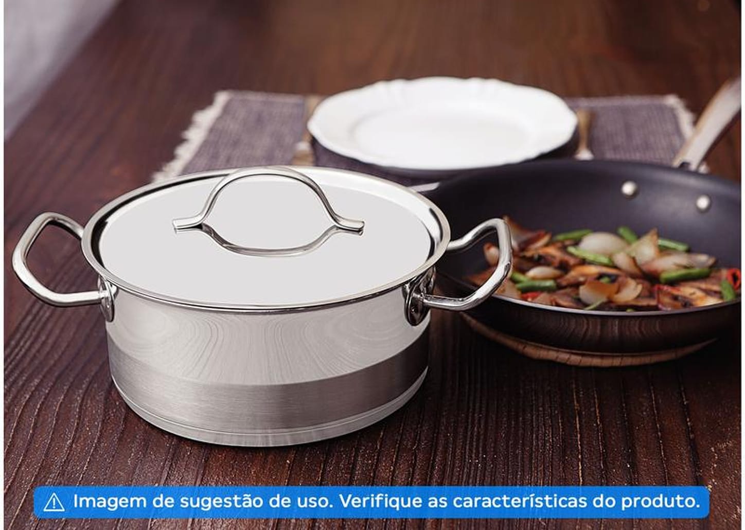 Caçarola Tramontina Inox Fundo Triplo 24cm 6,1L Professional