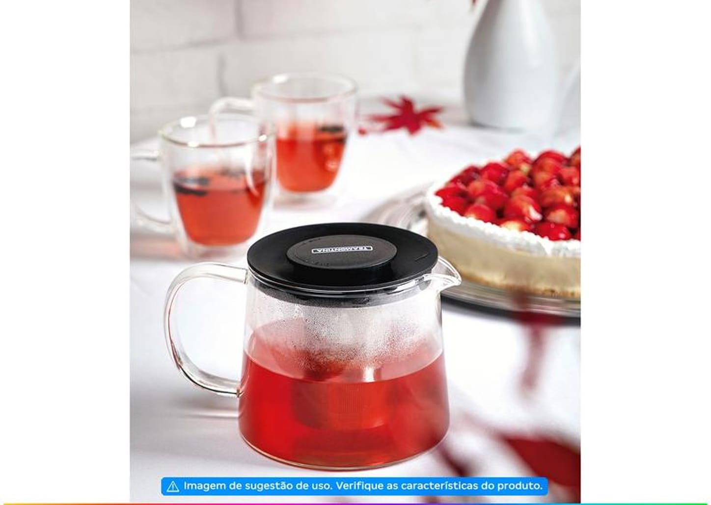 Bule de Café e Chá com Infusor de Vidro 900ml Tramontina 61762090