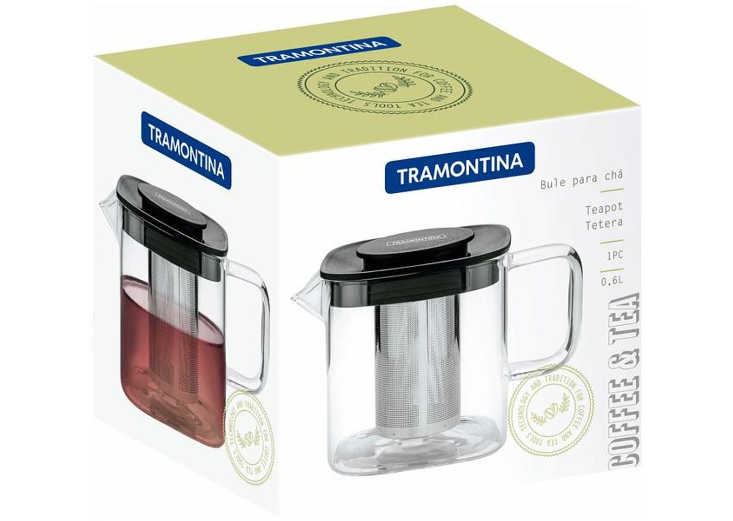 Bule de Chá com Infusor de Vidro 600ml Tramontina 61762090