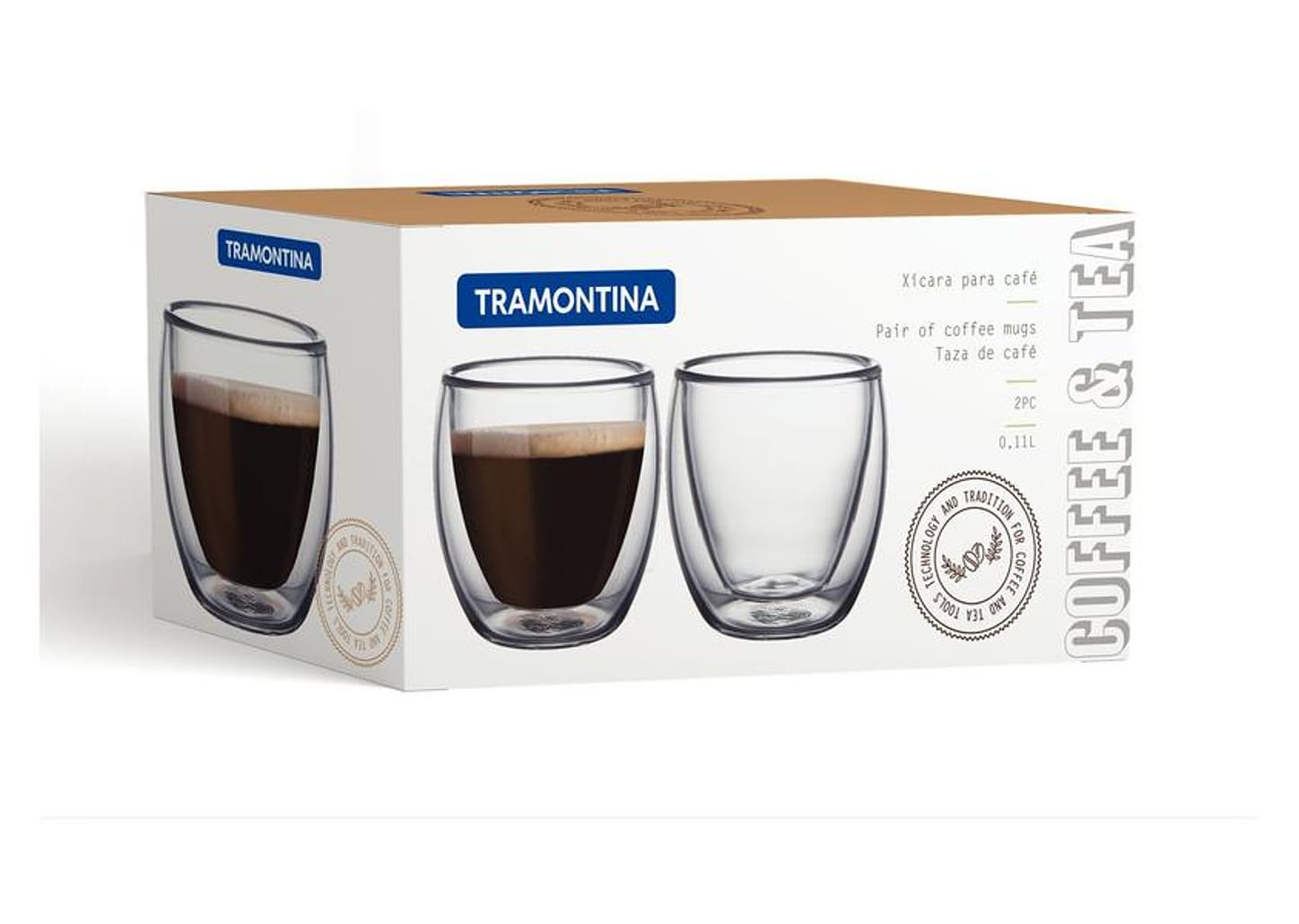 Jogo de Xícaras de Café 110ml Tramontina 64760400 2 Peças