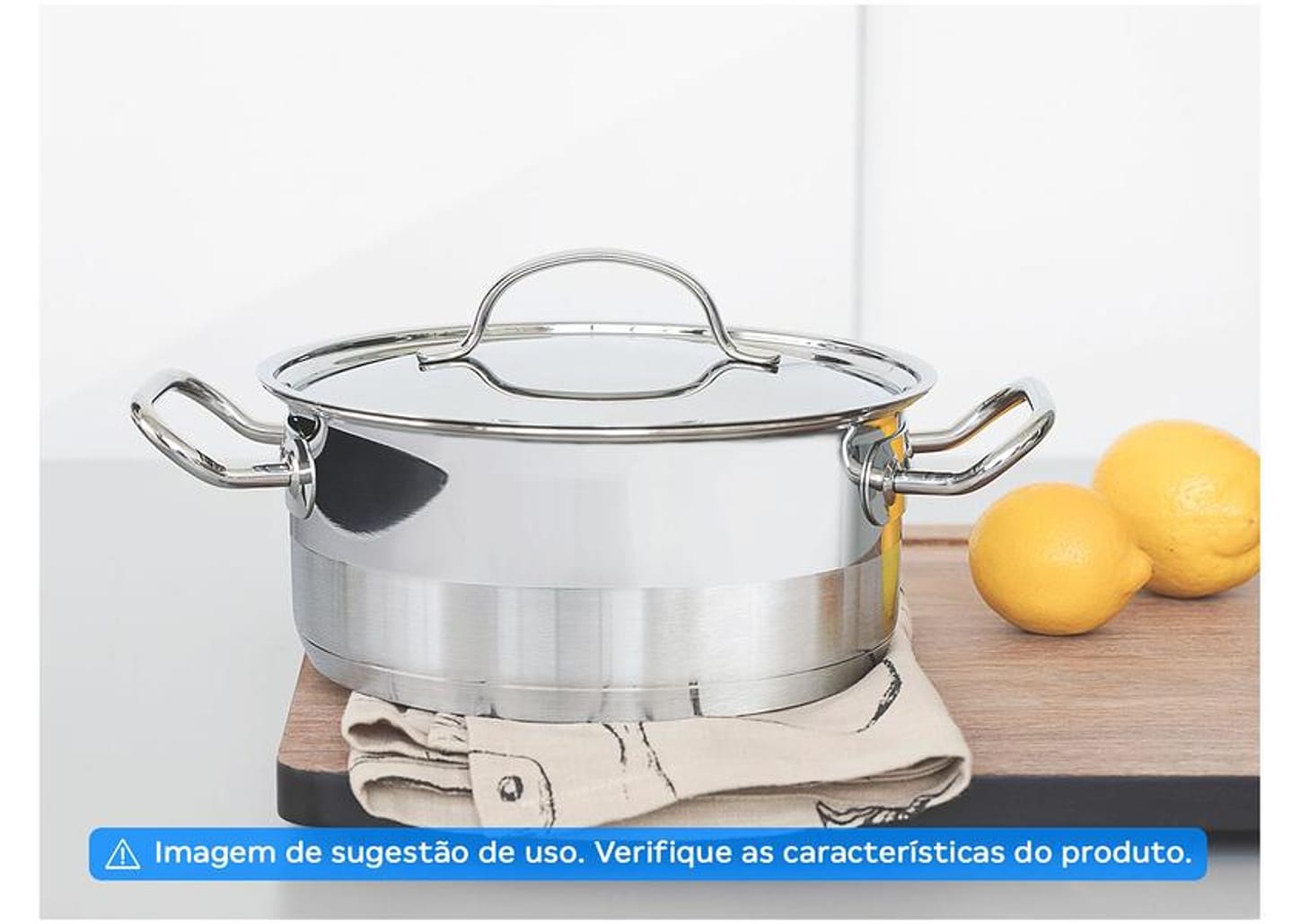 Caçarola Tramontina Inox Fundo Triplo 20cm 3,6L Professional
