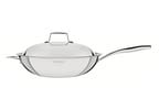 Panela Wok Antiaderente Tramontina Inox Grano 32cm