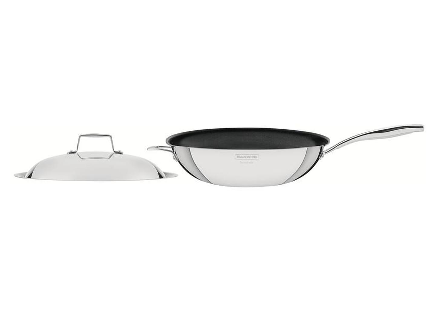 Panela Wok Antiaderente Tramontina Inox Grano 32cm