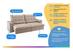 Sofá 4 Lugares Retrátil Reclinável Suede Veludo Módena Flexforma Estofados