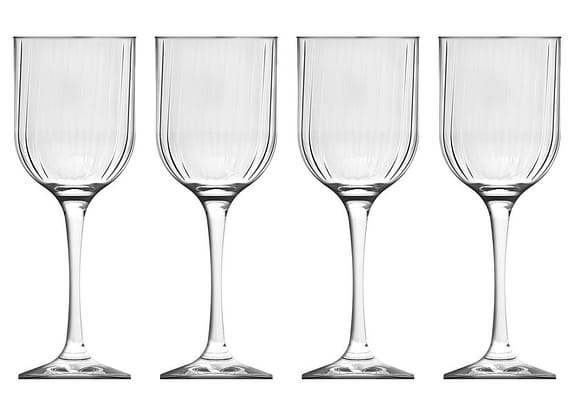 Jogo de Taças para Vinho de Vidro 400ml 4 peças Nadir Fiore