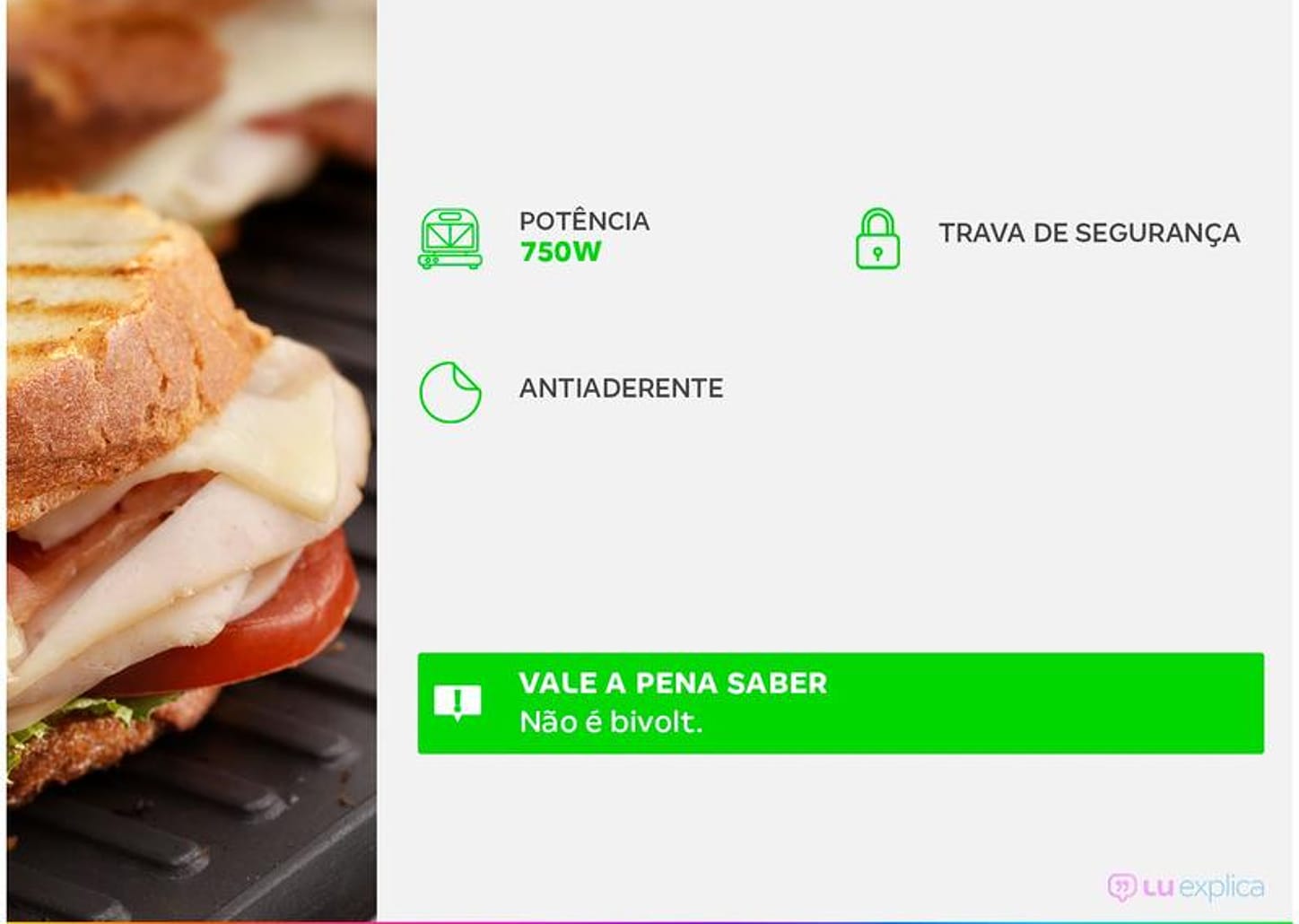 Sanduicheira Britânia Preta 750W BGR02PI