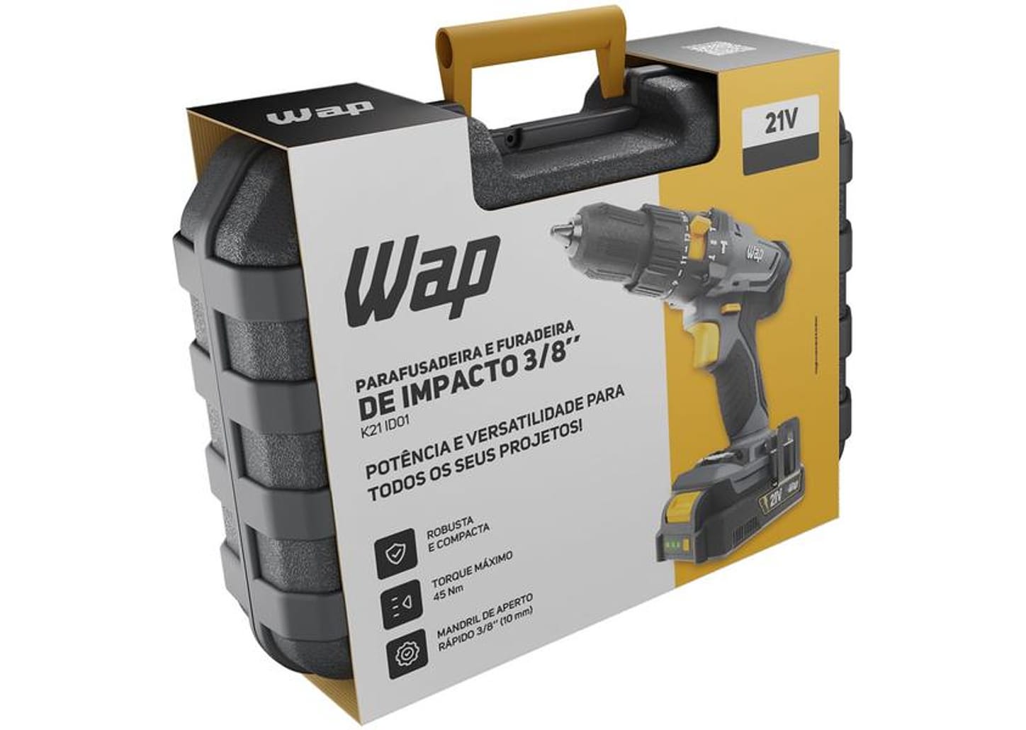 Furadeira e Parafusadeira de Impacto WAP a Bateria 1500 mAh com Maleta K21 ID01