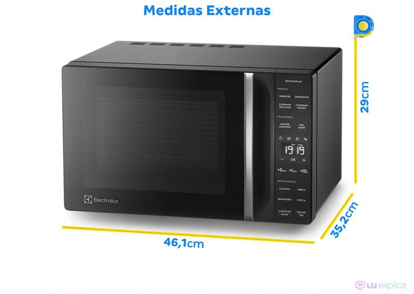 Micro-ondas Electrolux 23L Preto Efficient - ME23P