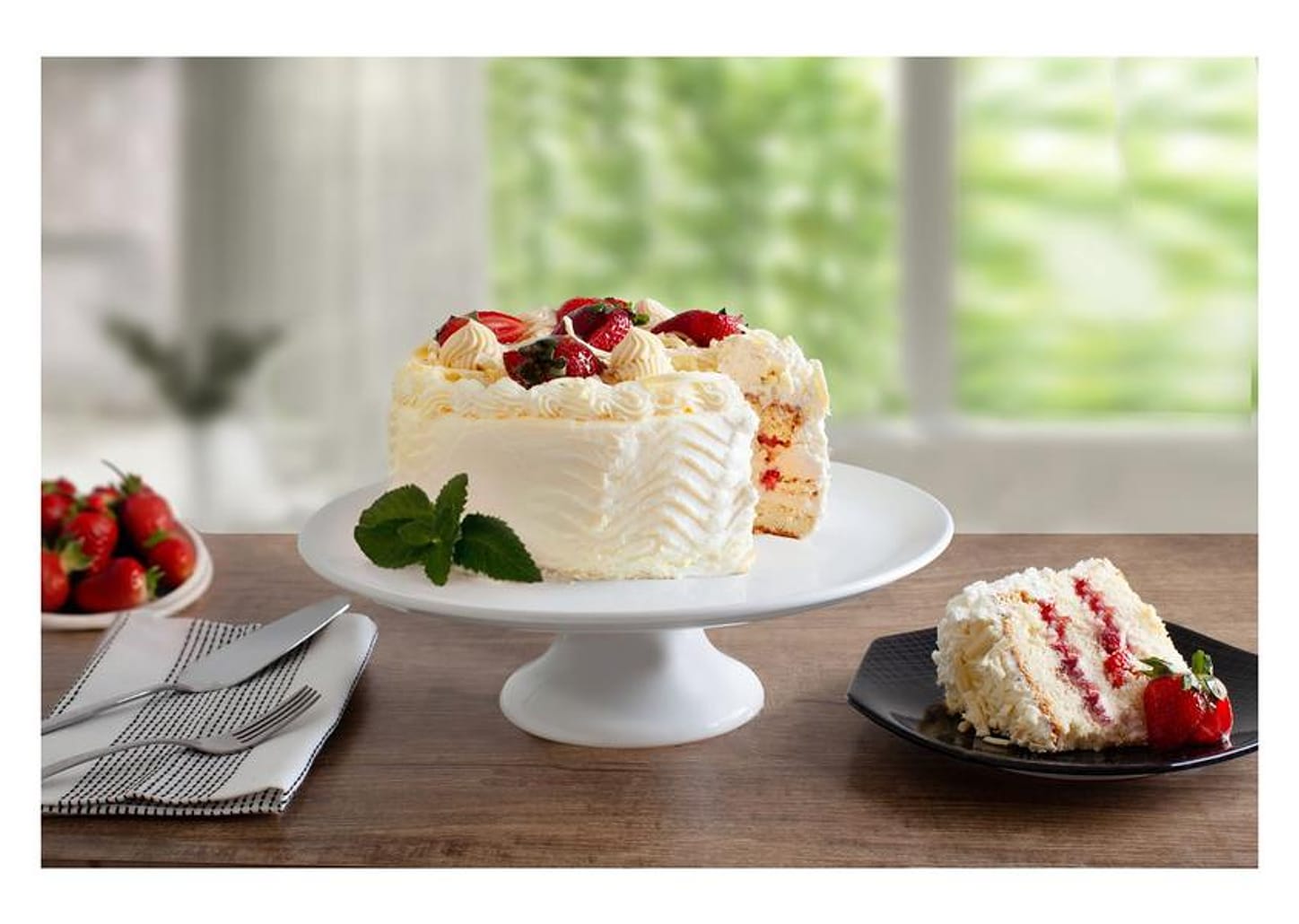 Prato para Bolo de Cerâmica Scalla Redondo Milão Pequeno 10,5x28,5cm