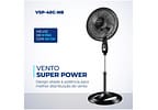 Ventilador de Coluna Mondial Super Power - VSP-40C-NB 40cm 6 Pás 3 Velocidades Preto e Prata