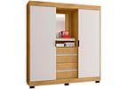 Guarda-roupa Casal com Espelho 2 Portas de Correr 4 Gavetas Araplac Sintra CAP24024