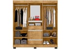 Guarda-roupa Casal com Espelho 2 Portas de Correr 4 Gavetas Araplac Sintra CAP24024