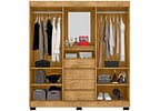 Guarda-roupa Casal com Espelho 2 Portas de Correr 4 Gavetas Araplac Sintra CAP24024
