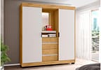 Guarda-roupa Casal com Espelho 2 Portas de Correr 4 Gavetas Araplac Sintra CAP24024