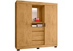 Guarda-roupa Casal com Espelho 2 Portas de Correr 4 Gavetas Araplac Sintra CAP24024