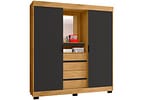 Guarda-roupa Casal com Espelho 2 Portas de Correr 4 Gavetas Araplac Sintra CAP24024