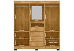 Guarda-roupa Casal com Espelho 2 Portas de Correr 4 Gavetas Araplac Sintra CAP24024